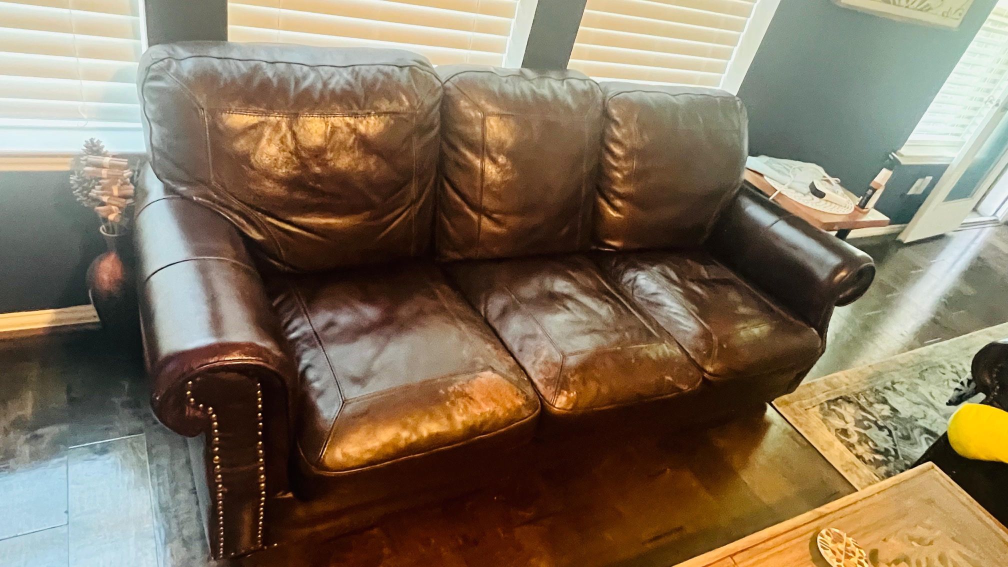 Fine Grain Leather Couches
