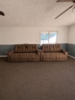 Couches,  tan , electrical recline, movie theater  style seats
