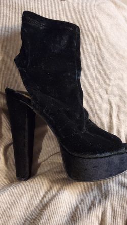 Black Velvet Platform Bootie