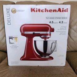 KitchenAid Deluxe KSM97ER 4.5 Qt Tilt Head Stand Mixer - Empire Red - NEW