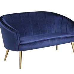 VELVET BLUE  SOFA 