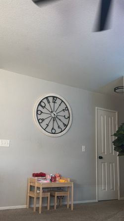 Wood large wall clock