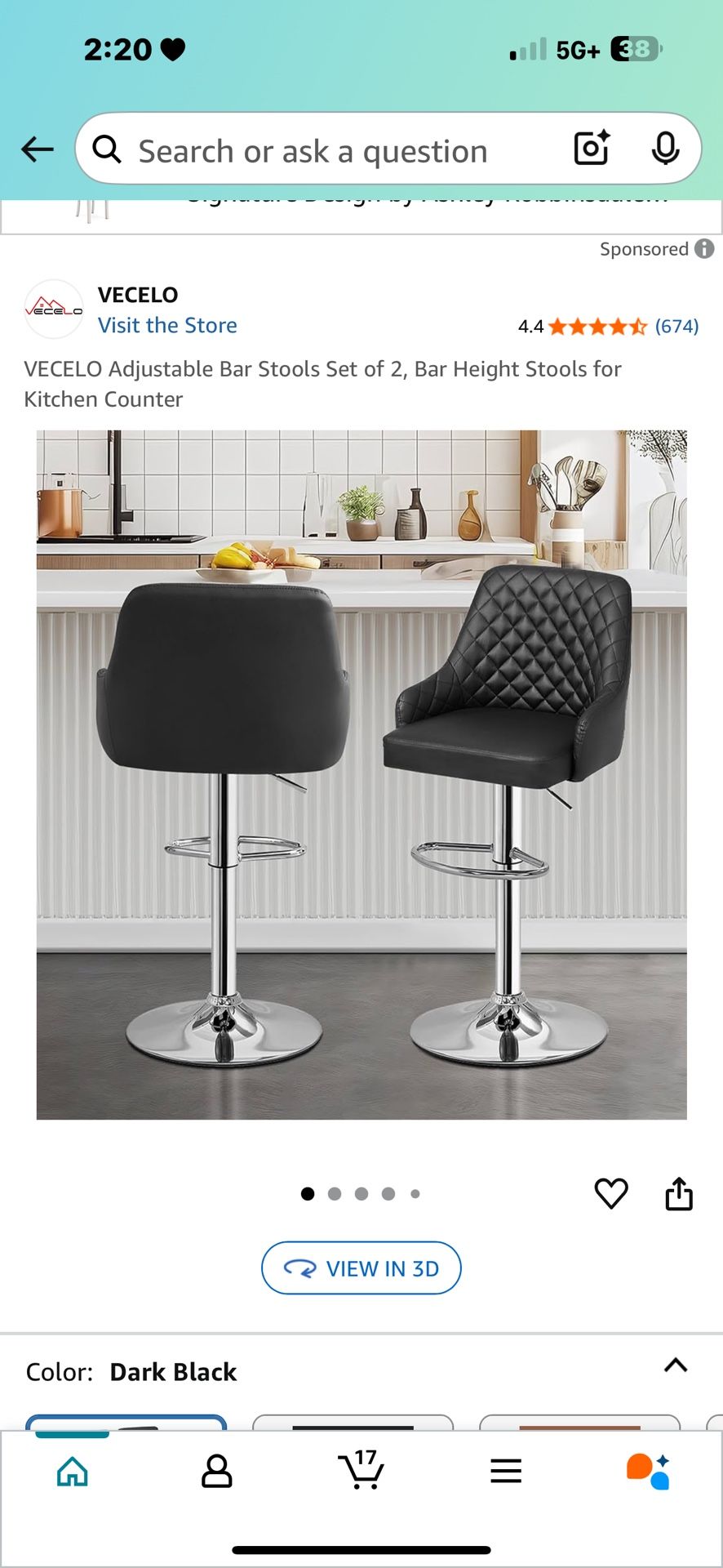 FOR SALE — Bar Stools (Set of 2) — Brand New in Box!
