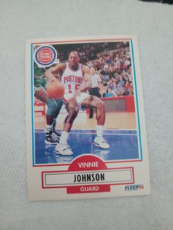 Detroit Pistons Vinnie Johnson Guard Basketball Card # Fleer 57