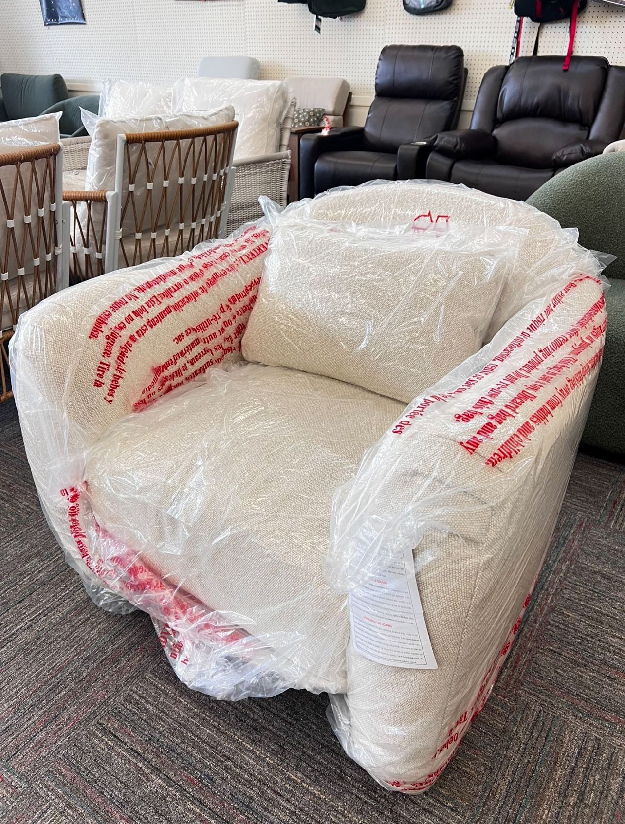 Teddy Accent Chair by Drew Barrymore, Cream Tweed, New