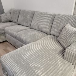 Brand New Convertible  Sofa Set W/ Pull Out Bed + Storage 