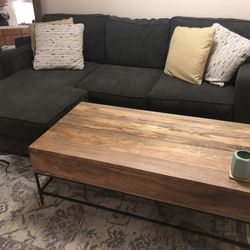 Living Spaces Charcoal Grey Couch