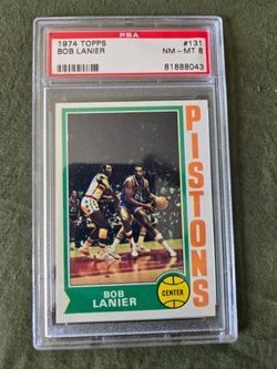 BOB LANIER 1974 Topps #131 PSA Graded Card NM-MT 8 NBA Detroit Pistons