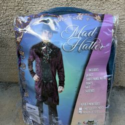 Men’s Halloween Costume Wizard Mad Hatter Plus Size
