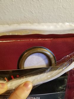 Deep red blackout curtains