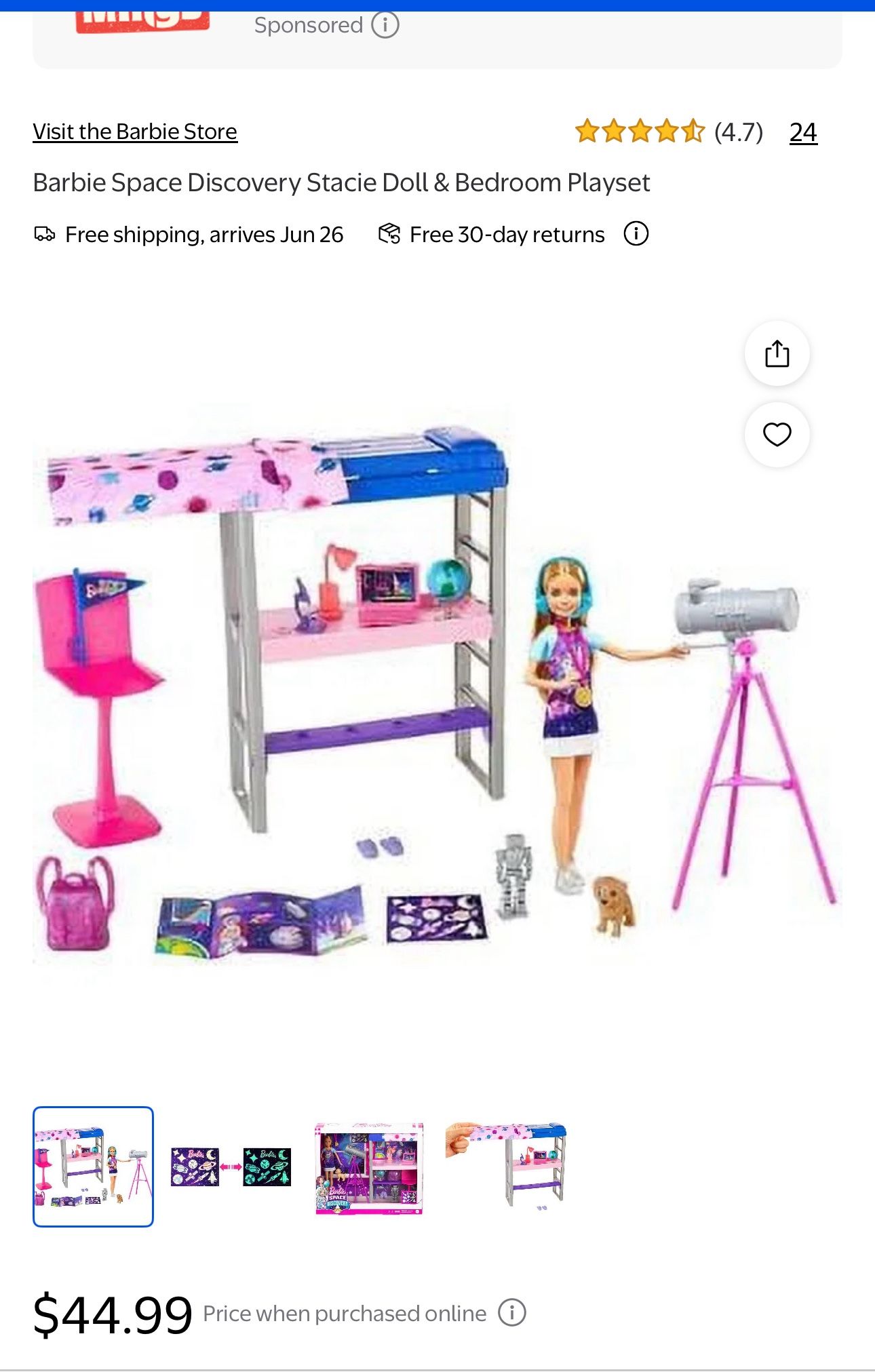 Barbie Space Discovery Stacie Doll & Bedroom Playset
