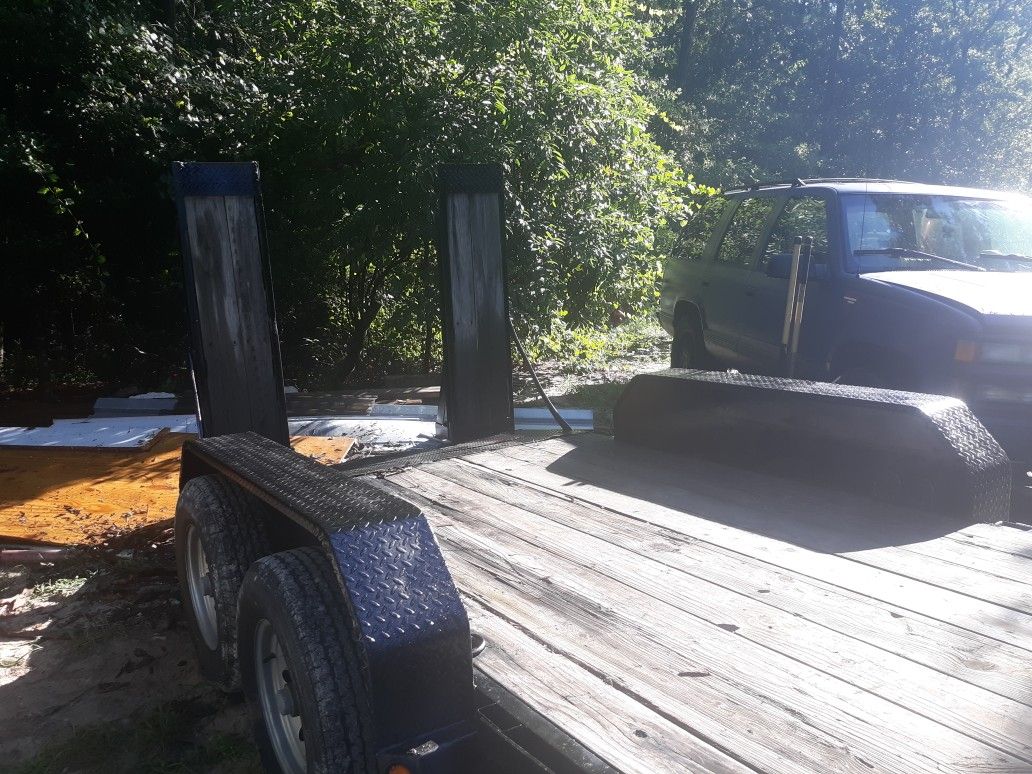 14ft x 6 ft car hauler with 8000lb winch