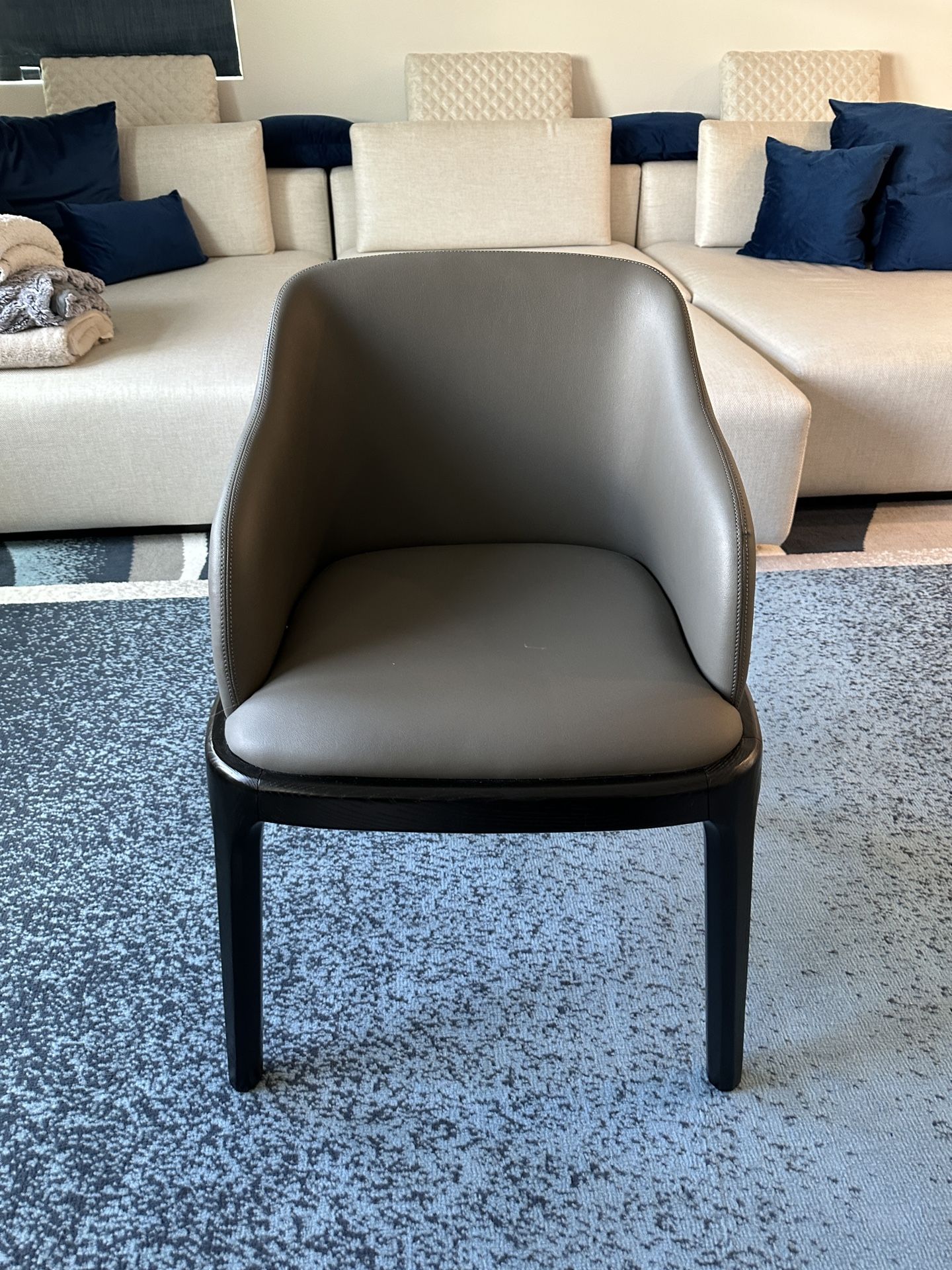 Rove Concepts Aubrey Armchair End Chair - Monaco Slate & Ebony Trim