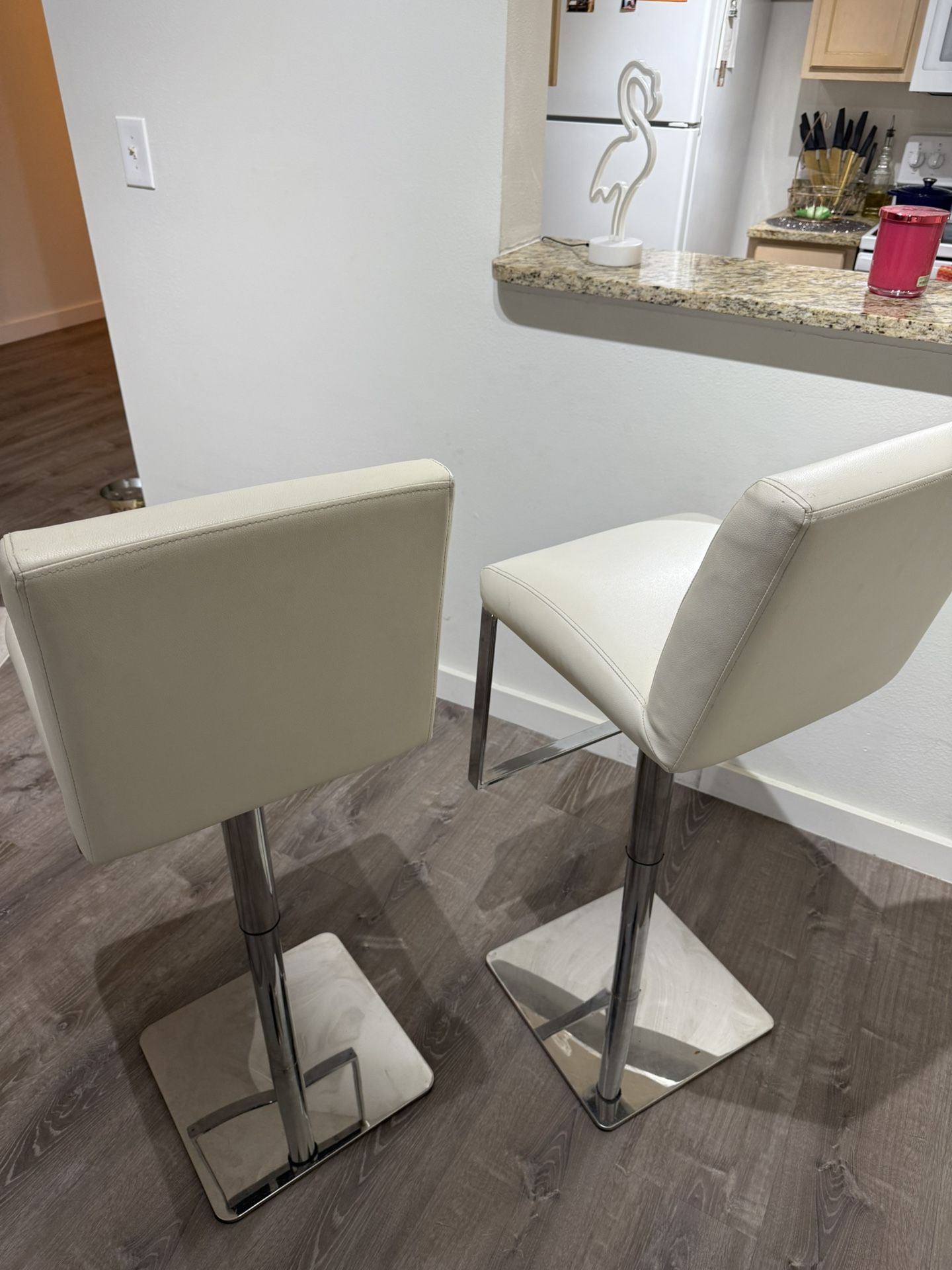 White Bar Stool Set Of 2