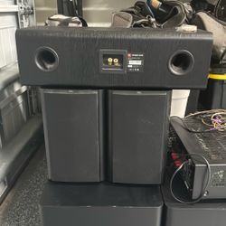 JBL Speakers Bookshelf Center 2 Subs  12” Yamaha  Receiver 