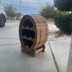Wooden Barrel Wine Rack