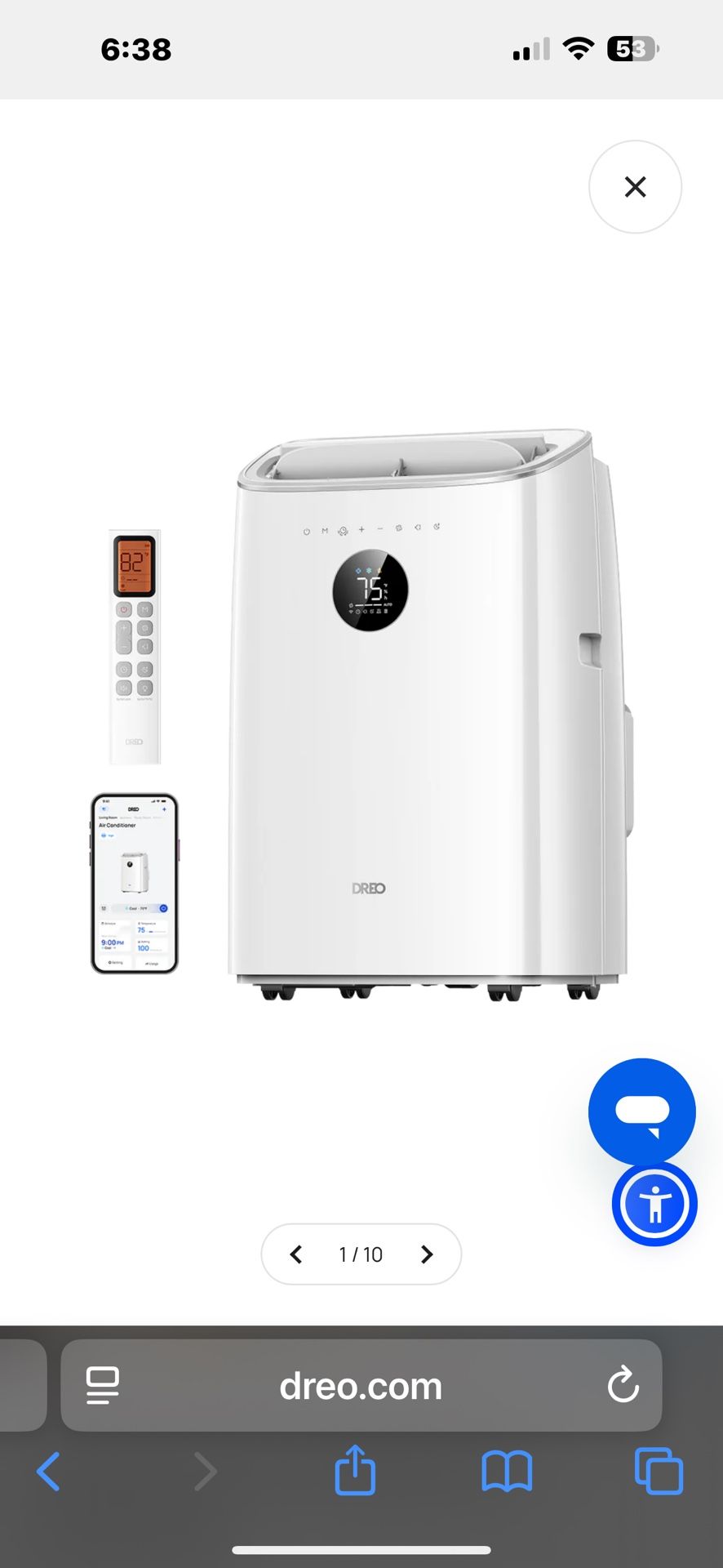 Dreo Portable Air Conditioners, 10,000 BTU/6000 BTU