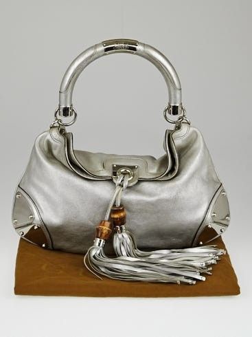 Gucci Indy Silver Hobo Bag (Authentic)