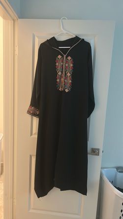 Black  morrocan jalaba with Hood