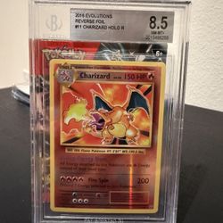 Pokemon 2016 Charizard - Evolutions Reverse Foil - Beckett 8.5