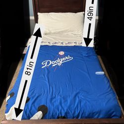 Twin bed frame, mattress, dresser, & nightstand