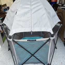 Infant Toddler Playpen with Removable Canopy Cover