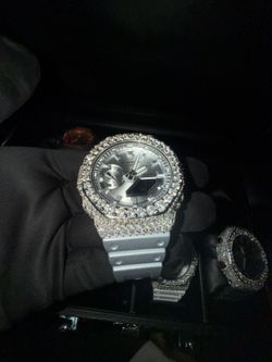 Iced out moissanite gshock