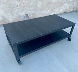 Metal Steel Rolling Coffee Table For Living Room Bedroom