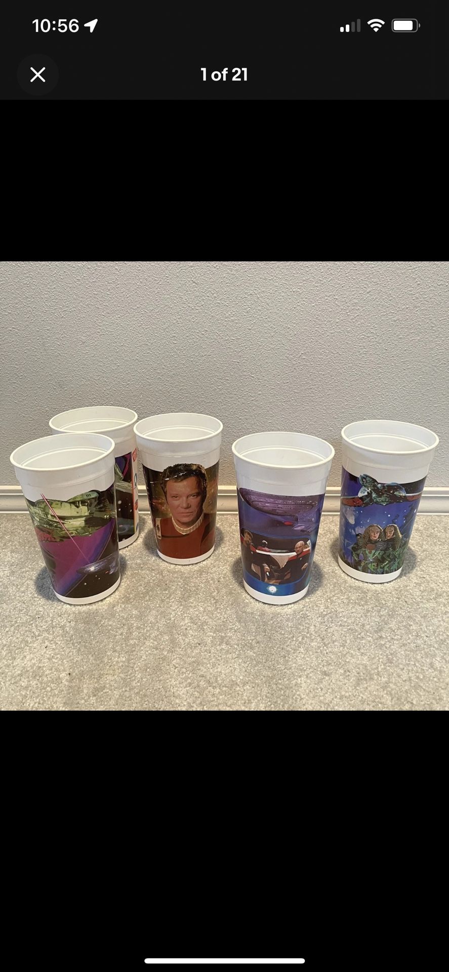 Star Trek Generations Jack In The Box Cups 1994
