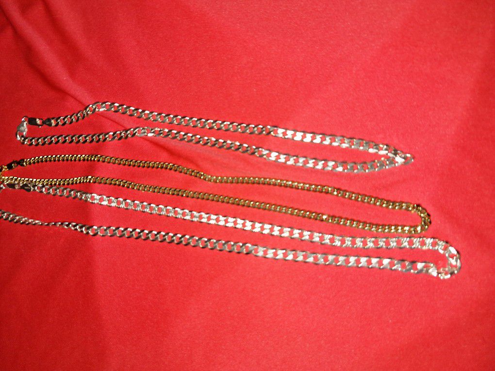 3 Chain 925 Silver D APROX 110 Gram Together 