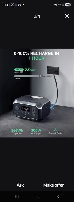 Ampce Portable Power Station 300w capacity