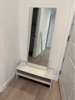 Matching Mirror, shoe rack, floating shelf, bedside table