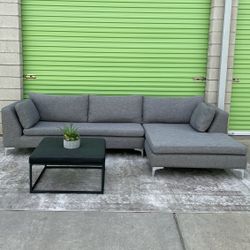 *Free Delivery* Gray High Quality Sectional Couch Sofa