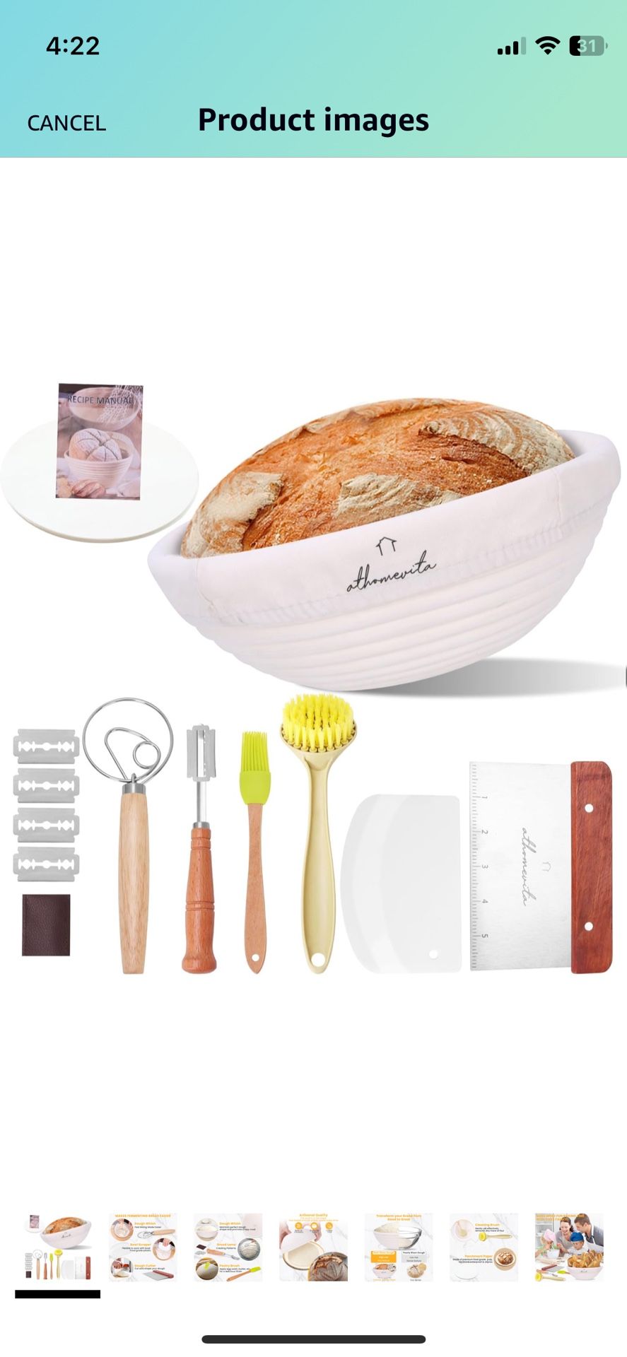 New Natural Rattan Bread Baking Bowl – Handcrafted 9-Inch White Proofing Basket for Artisan Bread, Sourdough, and Home Baking, 9-inch oval Sourdough P