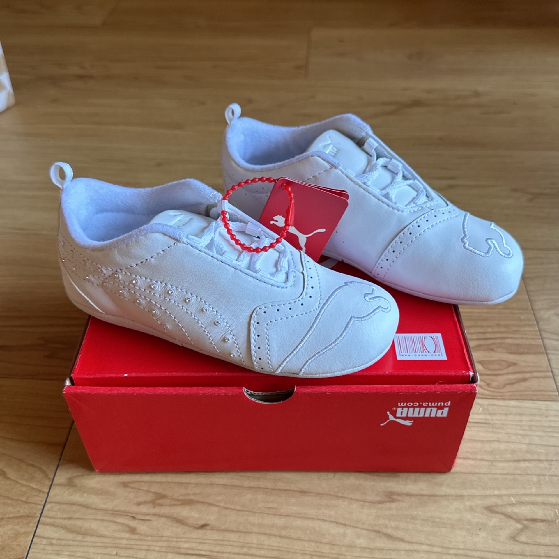 PUMA Sela Diamond White Rhinestone Little Kids Children Girls Shoes Sneakers