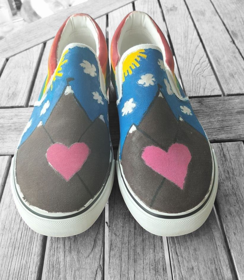 (BRAND NEW) Custom Made Painted Van Style Shoes