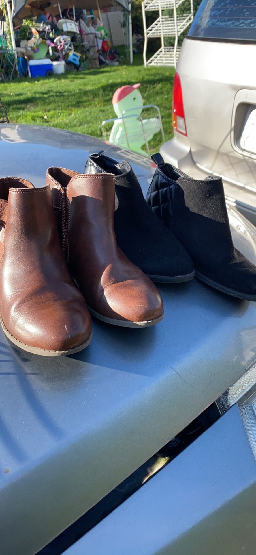 Girls Boots Size 1-2 Black Nine West Brand And Brown Zoe & Zac