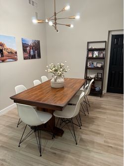 72” Solid Wood Dining Table + 7 Chairs