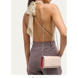CHRISTIAN LOUBOUTIN By My Side Wallet on Chain in Leather