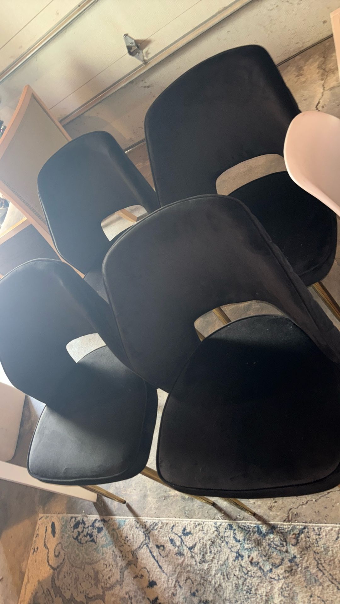 4 Black And Gold  Chairs Like New