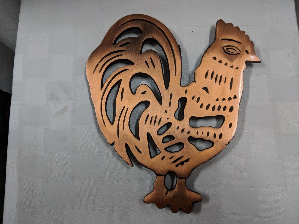 Brass Colored Cast Iron Chicken shaped Trivet