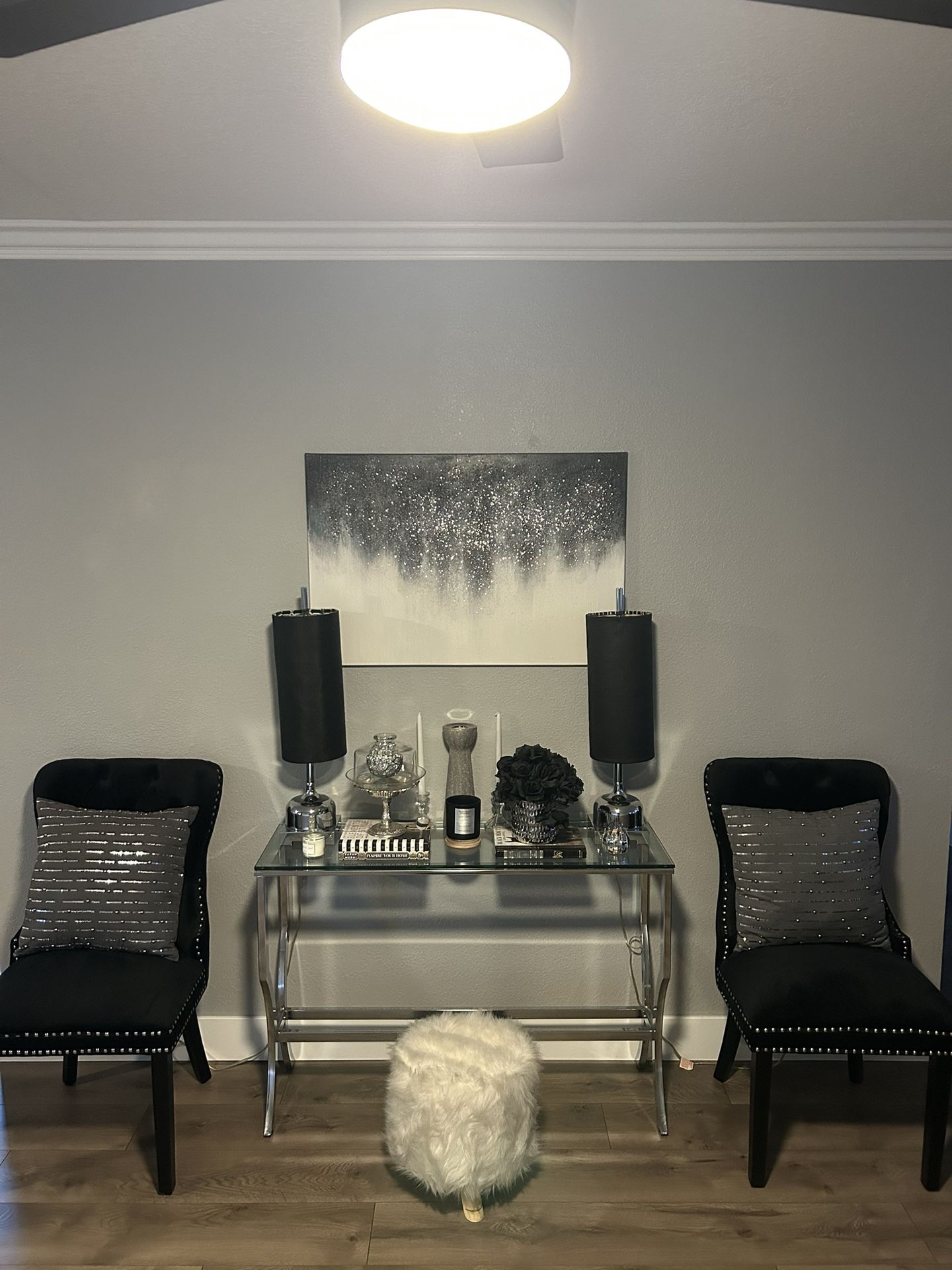 Glass Mirrored Table Stand