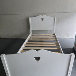 White Wooden Twin Bed Frame for Girls – Gently Used