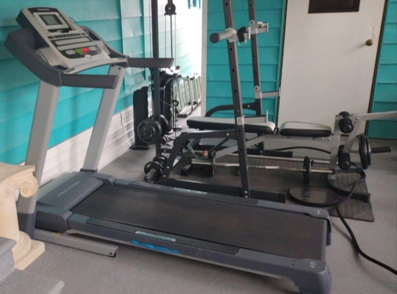 Treadmill & Lifting Weights Equipment 