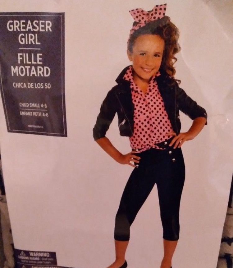 New Greaser Girl Costume Size 4-6 Halloween