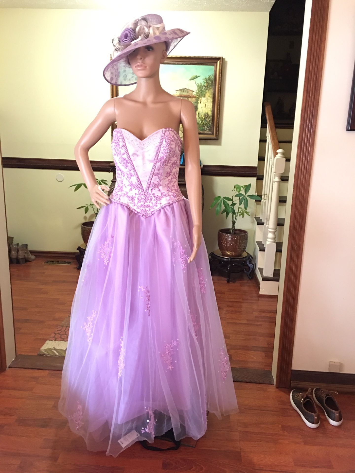 Boutique Purple Beaded Gown