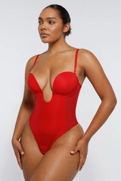 Strapless U-Plunge Thong Shapewear Bodysuit