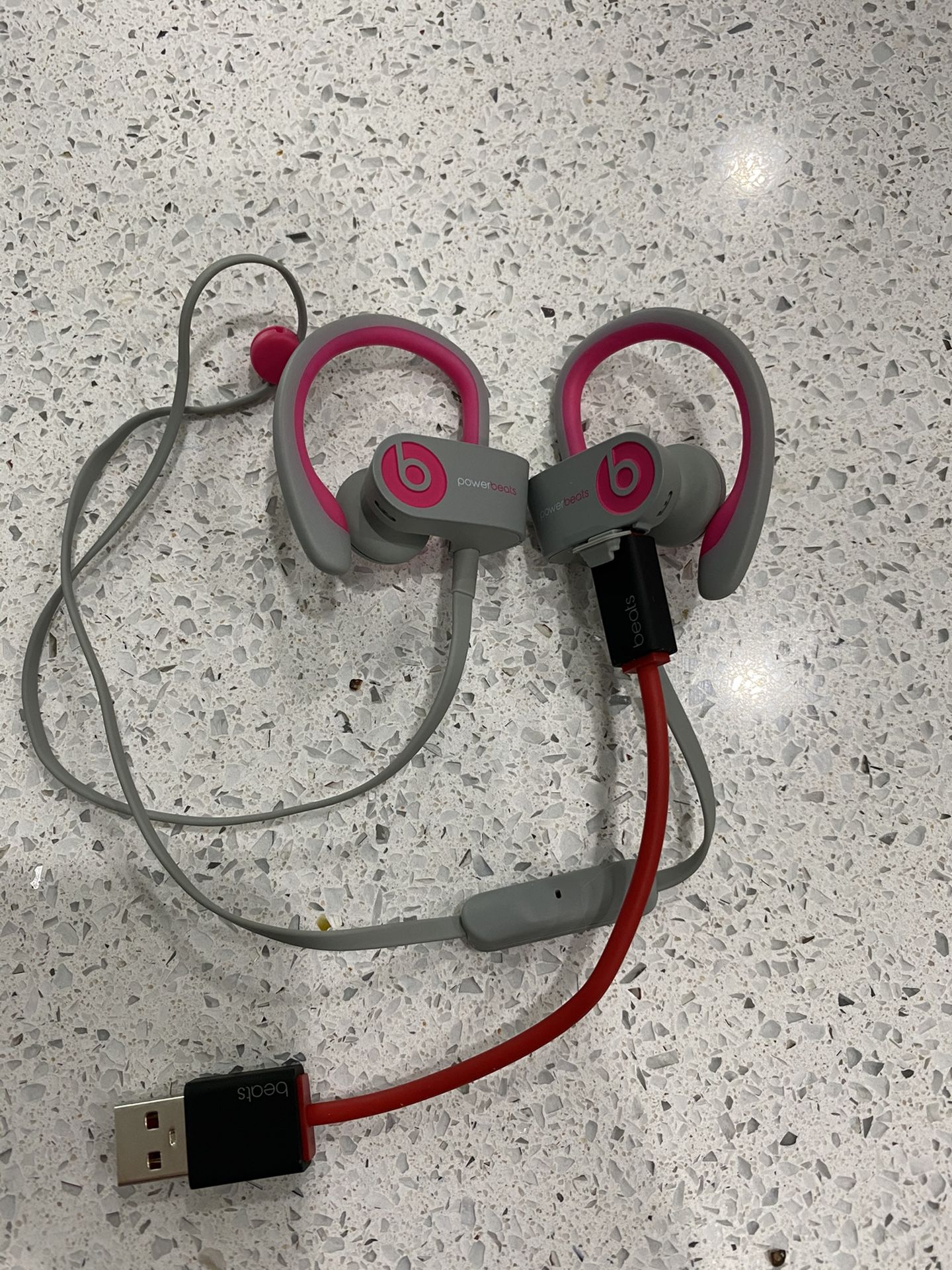 Beats by Dr. Dre Powerbeats 2 Wireless Earbuds Gray and Pink