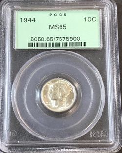 1944-P Mercury Silver Dime MS-65