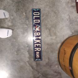Old Biker Metal Sign